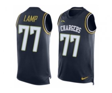 Men's Nike Los Angeles Chargers #77 Forrest Lamp Limited Navy Blue Player Name & Number Tank Top NFL Jersey