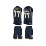 Men's Nike Los Angeles Chargers #77 Forrest Lamp Limited Navy Blue Tank Top Suit NFL Jersey