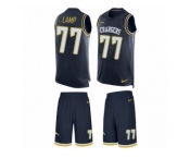 Men's Nike Los Angeles Chargers #77 Forrest Lamp Limited Navy Blue Tank Top Suit NFL Jersey