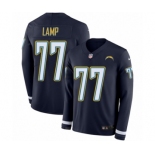 Men's Nike Los Angeles Chargers #77 Forrest Lamp Limited Navy Blue Therma Long Sleeve NFL Jersey