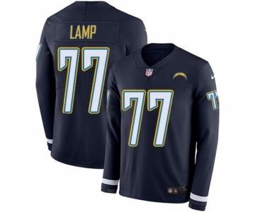 Men's Nike Los Angeles Chargers #77 Forrest Lamp Limited Navy Blue Therma Long Sleeve NFL Jersey