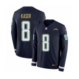 Men's Nike Los Angeles Chargers #8 Drew Kaser Limited Navy Blue Therma Long Sleeve NFL Jersey