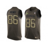 Men's Nike Los Angeles Chargers #86 Hunter Henry Limited Green Salute to Service Tank Top NFL Jersey