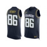 Men's Nike Los Angeles Chargers #86 Hunter Henry Limited Navy Blue Player Name & Number Tank Top NFL Jersey