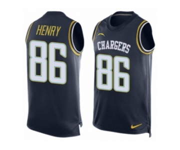 Men's Nike Los Angeles Chargers #86 Hunter Henry Limited Navy Blue Player Name & Number Tank Top NFL Jersey