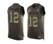 Men's Nike San Diego Chargers #12 Travis Benjamin Limited Green Salute to Service Tank Top NFL Jersey