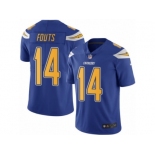 Men's Nike San Diego Chargers #14 Dan Fouts Limited Electric Blue Rush NFL Jersey