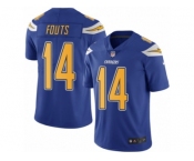 Men's Nike San Diego Chargers #14 Dan Fouts Limited Electric Blue Rush NFL Jersey