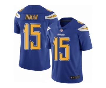 Men's Nike San Diego Chargers #15 Dontrelle Inman Limited Electric Blue Rush NFL Jersey