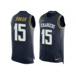 Men's Nike San Diego Chargers #15 Dontrelle Inman Limited Navy Blue Player Name & Number Tank Top NFL Jersey