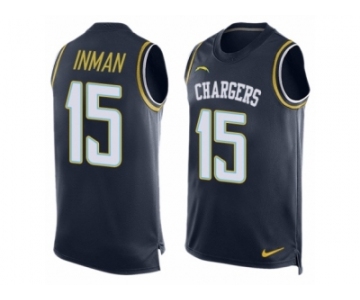 Men's Nike San Diego Chargers #15 Dontrelle Inman Limited Navy Blue Player Name & Number Tank Top NFL Jersey