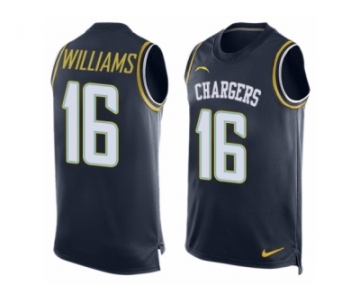 Men's Nike San Diego Chargers #16 Tyrell Williams Limited Navy Blue Player Name & Number Tank Top NFL Jersey