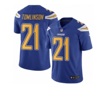 Men's Nike San Diego Chargers #21 LaDainian Tomlinson Limited Electric Blue Rush NFL Jersey