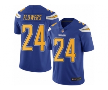 Men's Nike San Diego Chargers #24 Brandon Flowers Limited Electric Blue Rush NFL Jersey