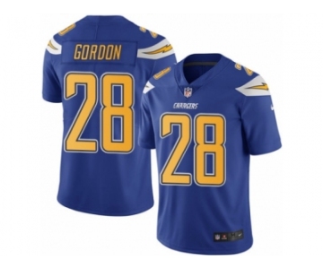 Men's Nike San Diego Chargers #28 Melvin Gordon Limited Electric Blue Rush NFL Jersey