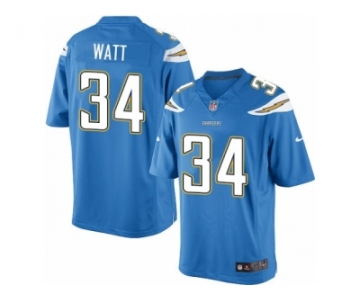 Men's Nike San Diego Chargers #34 Derek Watt Limited Electric Blue Alternate NFL Jersey