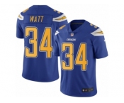 Men's Nike San Diego Chargers #34 Derek Watt Limited Electric Blue Rush NFL Jersey