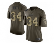 Men's Nike San Diego Chargers #34 Derek Watt Limited Green Salute to Service NFL Jersey