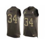 Men's Nike San Diego Chargers #34 Derek Watt Limited Green Salute to Service Tank Top NFL Jersey