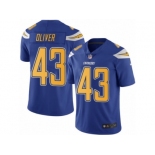 Men's Nike San Diego Chargers #43 Branden Oliver Limited Electric Blue Rush NFL Jersey