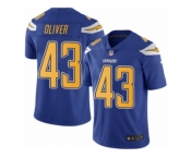 Men's Nike San Diego Chargers #43 Branden Oliver Limited Electric Blue Rush NFL Jersey