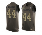 Men's Nike San Diego Chargers #44 Andre Williams Limited Green Salute to Service Tank Top NFL Jersey