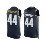 Men's Nike San Diego Chargers #44 Andre Williams Limited Navy Blue Player Name & Number Tank Top NFL Jersey