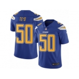 Men's Nike San Diego Chargers #50 Manti Te'o Limited Electric Blue Rush NFL Jersey