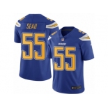 Men's Nike San Diego Chargers #55 Junior Seau Limited Electric Blue Rush NFL Jersey