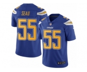 Men's Nike San Diego Chargers #55 Junior Seau Limited Electric Blue Rush NFL Jersey