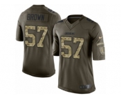 Men's Nike San Diego Chargers #57 Jatavis Brown Limited Green Salute to Service NFL Jersey