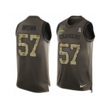 Men's Nike San Diego Chargers #57 Jatavis Brown Limited Green Salute to Service Tank Top NFL Jersey