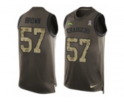 Men's Nike San Diego Chargers #57 Jatavis Brown Limited Green Salute to Service Tank Top NFL Jersey