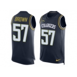 Men's Nike San Diego Chargers #57 Jatavis Brown Limited Navy Blue Player Name & Number Tank Top NFL Jersey