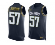 Men's Nike San Diego Chargers #57 Jatavis Brown Limited Navy Blue Player Name & Number Tank Top NFL Jersey