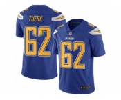 Men's Nike San Diego Chargers #62 Max Tuerk Limited Electric Blue Rush NFL Jersey