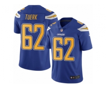 Men's Nike San Diego Chargers #62 Max Tuerk Limited Electric Blue Rush NFL Jersey