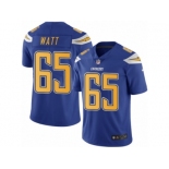 Men's Nike San Diego Chargers #65 Chris Watt Limited Electric Blue Rush NFL Jersey