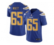 Men's Nike San Diego Chargers #65 Chris Watt Limited Electric Blue Rush NFL Jersey