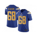 Men's Nike San Diego Chargers #68 Matt Slauson Limited Electric Blue Rush NFL Jersey