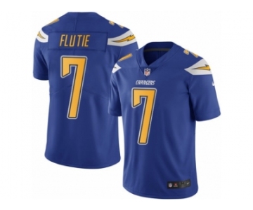 Men's Nike San Diego Chargers #7 Doug Flutie Limited Electric Blue Rush NFL Jersey