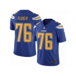 Men's Nike San Diego Chargers #76 D.J. Fluker Limited Electric Blue Rush NFL Jersey