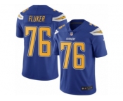 Men's Nike San Diego Chargers #76 D.J. Fluker Limited Electric Blue Rush NFL Jersey