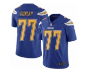 Men's Nike San Diego Chargers #77 King Dunlap Limited Electric Blue Rush NFL Jersey