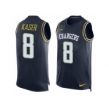 Men's Nike San Diego Chargers #8 Drew Kaser Limited Navy Blue Player Name & Number Tank Top NFL Jersey