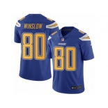 Men's Nike San Diego Chargers #80 Kellen Winslow Limited Electric Blue Rush NFL Jersey