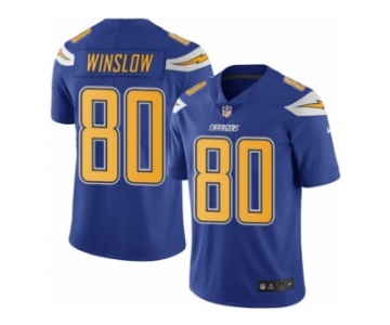 Men's Nike San Diego Chargers #80 Kellen Winslow Limited Electric Blue Rush NFL Jersey