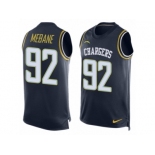 Men's Nike San Diego Chargers #92 Brandon Mebane Limited Navy Blue Player Name & Number Tank Top NFL Jersey