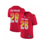 Nike Los Angeles Chargers #26 Casey Hayward Red Men Stitched NFL Limited AFC 2018 Pro Bowl Jersey