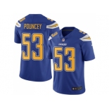 Nike Los Angeles Chargers #53 Mike Pouncey Electric Blue Men Stitched NFL Limited Rush Jersey